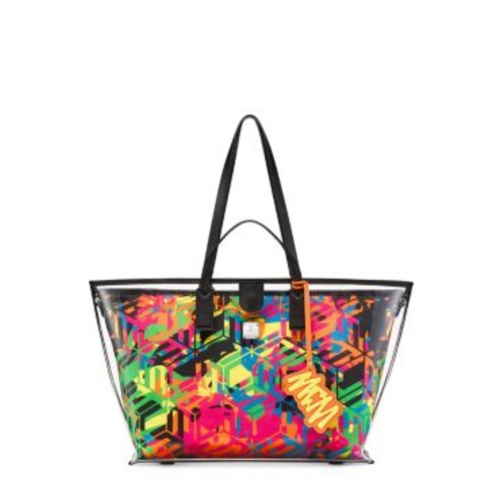 MCM Aren MD Shopper Tote. Cubic Camouflage.